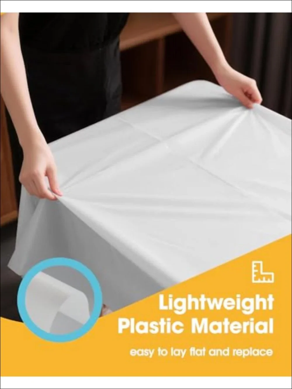 30 Pack Disposable Plastic Tablecloths 54x108 for 6FT Tables Party